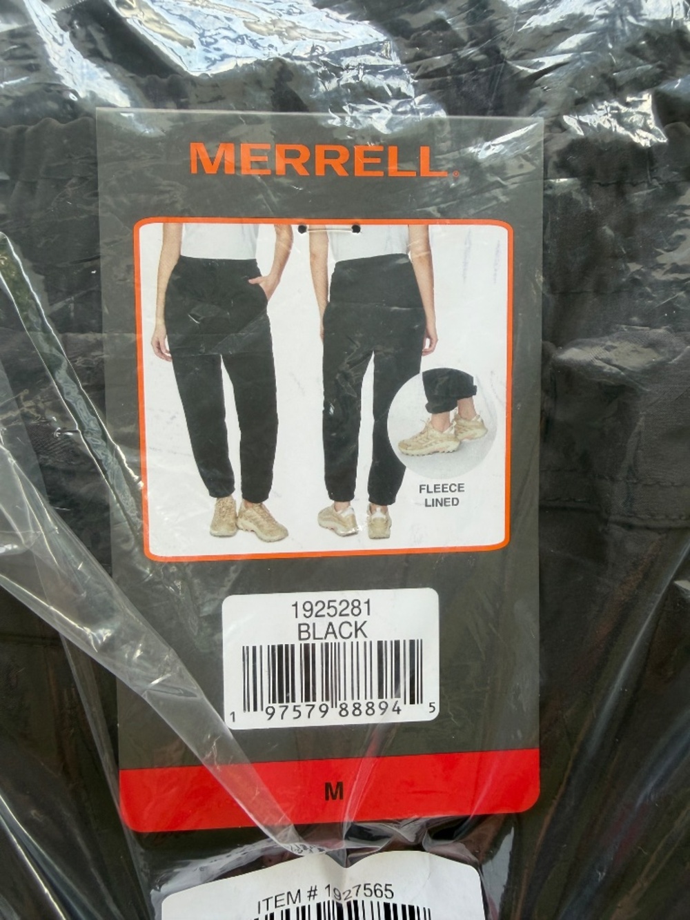 Merrell Womens Fleece Lined Black Jogger Pants Medium - Picture 6 of 7